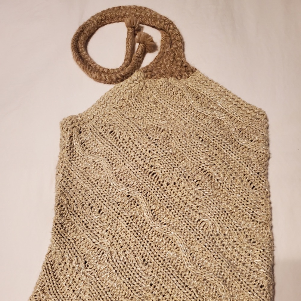 Ralph Lauren melange cable hand-knit halter top